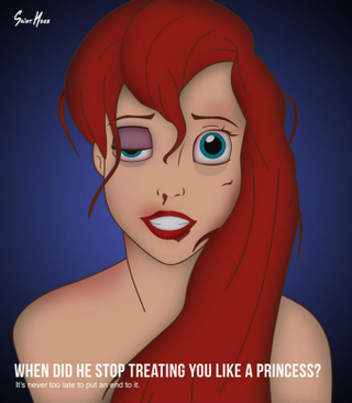 Illustration for article titled Artist Depicts Disney Princesses as Victims of Violent Domestic Abuse